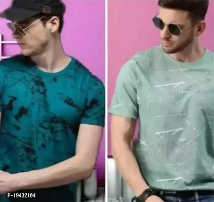 Stylish Multicoloured Cotton Blend Tshirt For Men