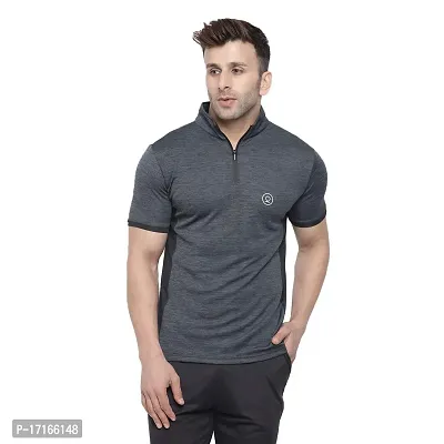 Fabulous Polyester Grey Solid Tees For Men-thumb0