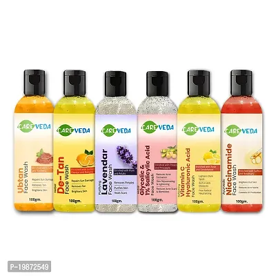 Natural Ubtan, De Tan, Lavender, Glycolic, Vitamin C, Niacinamide Face Wash Combo Set Of 6-thumb0