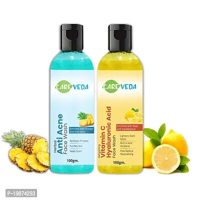 Natural De-Tan Face Wash  Vitamin C  Hyaluronic Acid Face Wash Combo, Set Of 2-thumb0