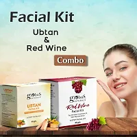 Natural Facial Kit Combo-Skin Lightening Ubtan  Wrinkle Control Red Wine Facial Kit, For All Skin Types-thumb1