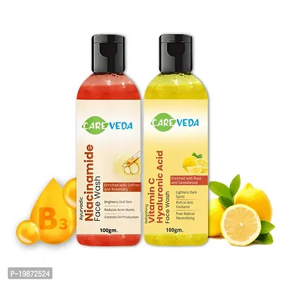 Natural Niacinamide Face Wash  Vitamin C  Hyaluronic Acid Face Wash Combo, Set Of 2