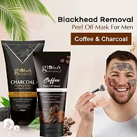 Natural Blackhead Removal Peel Off Mask Combo For Men, Coffee  Charcoal Peel Off Mask, Set Of 2-thumb1