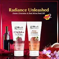 Natural Radiance  Glow Peel Off Mask Combo - Kesar Chandan  Red Wine Peel Off Mask, 100 Gm, Set Of 2-thumb1