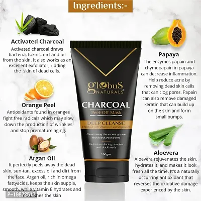 Natural Brightening  Oil Control Peel Off Mask Combo For Women - Coffee Peel Off Mask  Charcoal Peel Off Mask- Set Of 2-thumb3