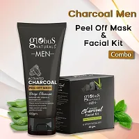 Natural Charcoal Men Peel Off Mask  Facial Kit Combo, Anti Pollution Formula, For Normal To Oily Skin-thumb1