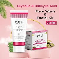 Natural Glycolic  1% Salicylic Acid Face Wash  Facial Kit Combo, Anti Acne  Oil Control Formula, For Normal To Oily Skin-thumb1