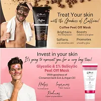 Natural Brightening  Anti Acne Peel Off Mask Combo For Men - Coffee Peel Off Mask Glycolic  1% Salicylic Acid Peel Off Mask- Set Of 2-thumb1