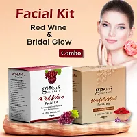 Natural Facial Kit Combo-Wrinkle Control Red Wine  Skin Lightening Bridal Glow Facial Kit, For All Skin Types-thumb1