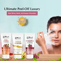 Natural Ultimate Peel-Off Luxury Combo - Red Wine, Gold, And Kesar Chandan Peel Off Mask,100 Gm, Set Of 3-thumb1