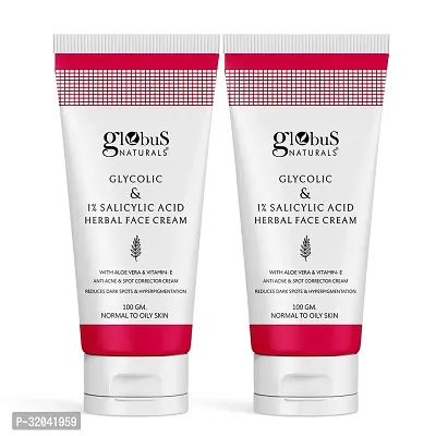 Glycolic  1% Salicylic Acid Herbal Anti Acne Face Cream, Set of 2, 100g-thumb0