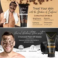 Natural Brightening  Oil Control Peel Off Mask Combo For Men - Coffee Peel Off Mask  Charcoal Peel Off Mask- Set Of 2-thumb1