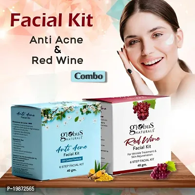 Natural Facial Kit Combo-Oil Control Anti Acne  Wrinkle Control Red Wine Facial Kit, For All Skin Types-thumb2