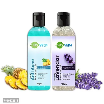 Natural Anti Acne Face Wash  Lavender Face Wash Combo, Set Of 2