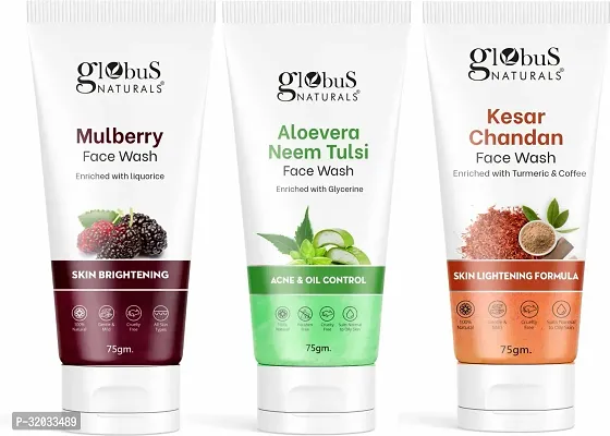 Aloevera, Mulberry  Kesar Chandan Face wash, Set of 3, 225g