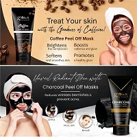 Natural Brightening  Oil Control Peel Off Mask Combo For Women - Coffee Peel Off Mask  Charcoal Peel Off Mask- Set Of 2-thumb1