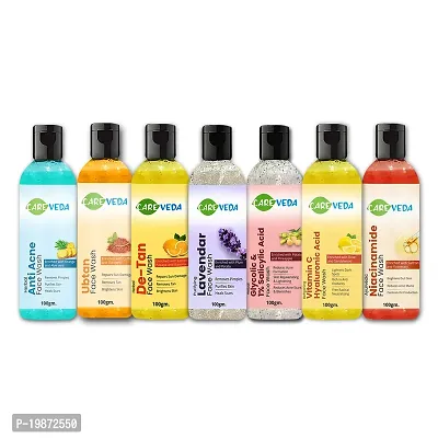 Natural Anti Acne, Ubtan, De Tan, Lavender, Glycolic, Vitamin C, Niacinamide Face Wash Combo Set Of 7