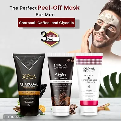 Natural Perfect Peel-Off Trio For Men Charcoal, Coffee, And Glycolic  Salicylic Acid Peel Off Mask, 100 Gm, Set Of 3-thumb2