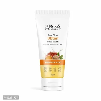 Globus Naturals Kesar Chandan Skin Lightening  Tan Removal Face wash, For Natural Glow  Spotless Skin, Natural  Ayurvedic Formula, Chemical Free, Cruelty Free, Suitable For All Skin Types, 75 gm-thumb0