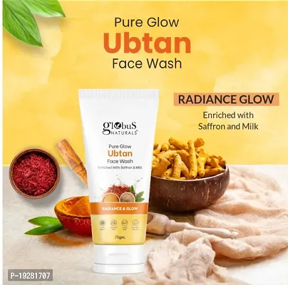 Globus Naturals Kesar Chandan Skin Lightening  Tan Removal Face wash, For Natural Glow  Spotless Skin, Natural  Ayurvedic Formula, Chemical Free, Cruelty Free, Suitable For All Skin Types, 75 gm-thumb5