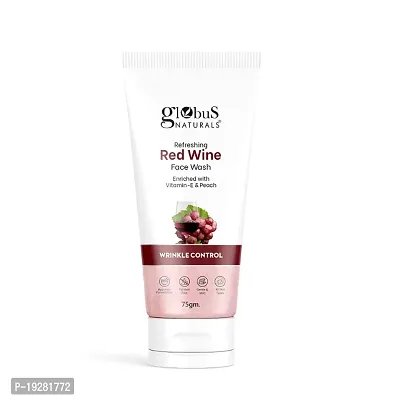 Globus Naturals Red Wine Hydrating Face Wash, Enriched With Rosemary  Honey, Wrinkle Control Formula, Natural, Gentle  Mild, Suitable For All Skin Types, 75 gm-thumb0