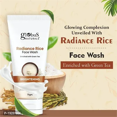 Globus Naturals Radiance Rice Face Wash, Enriched With Green Tea, For Skin Brightening, Suitable For All Skin Types, 75 gm-thumb4