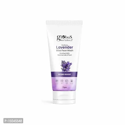 Globus Naturals Purifying Lavender Face Wash, Enriched With Niacinamide  Pearl, Hydro Boost Formula, Natural, Gentle  Mild, Suitable Normal to Dry Skin, 75 gm-thumb0