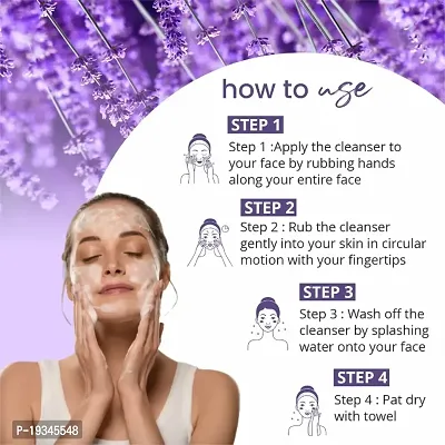 Globus Naturals Purifying Lavender Face Wash, Enriched With Niacinamide  Pearl, Hydro Boost Formula, Natural, Gentle  Mild, Suitable Normal to Dry Skin, 75 gm-thumb5