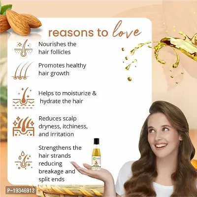 CareVeda Almond Bliss Hair Oil, Enriched with Harar and Coconut oil Suitable For All Hair Types 100ml-thumb2