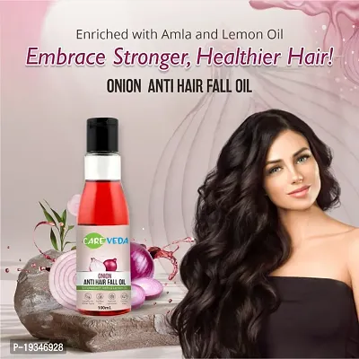 CareVeda Onion Anti-Hair Fall Oil, Enriched with Amla and Lemon Oil Suitable For All Hair Types 100ml-thumb5