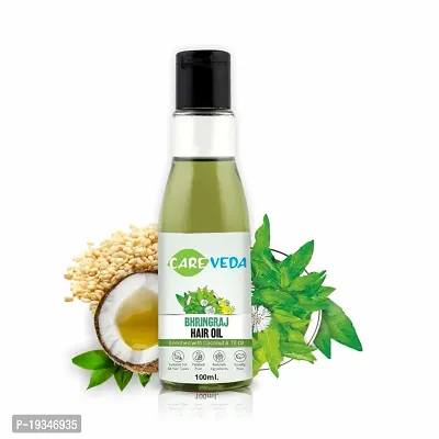 CareVeda Bhringraj Hair Oil, Enriched with Coconut and Til Oil Suitable For All Hair Types 100ml