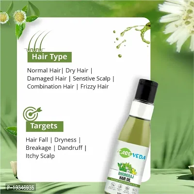 CareVeda Bhringraj Hair Oil, Enriched with Coconut and Til Oil Suitable For All Hair Types 100ml-thumb5