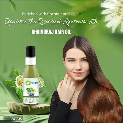 CareVeda Bhringraj Hair Oil, Enriched with Coconut and Til Oil Suitable For All Hair Types 100ml-thumb4