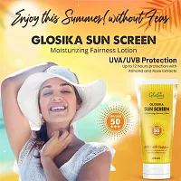 Globus Remedies Glosika Sunscreen Lotion, SPF 50 PA+++ Up to 12 hrs Protection with almond  Rose Extract, Suitable For All Skin Types, 100 gm-thumb2