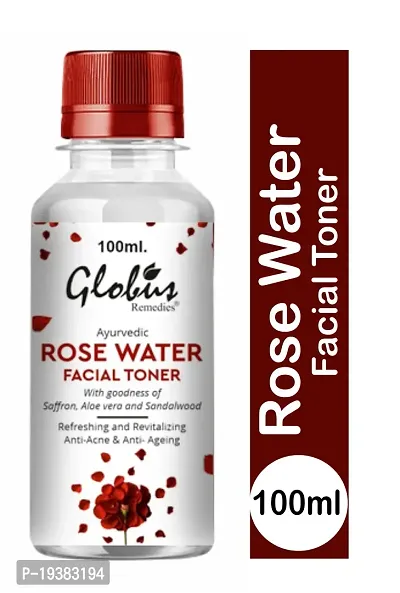 Globus Remedies Ayurvedic Rose Water Facial Toner with Goodness of Saffron, Aloe Vera  Sandalwood, 100 ml-thumb2