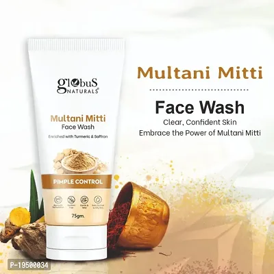 Globus Naturals Multani Mitti Face Wash, Enriched With Turmeric  Saffr-thumb4