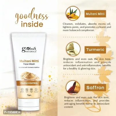 Globus Naturals Multani Mitti Face Wash, Enriched With Turmeric  Saffr-thumb2