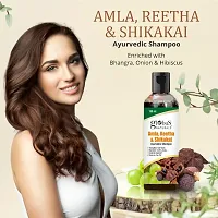 Globus Naturals Amla Reetha Shikakai Shampoo, Natural  Mild Hair Cleanser, For for Healthy Hair and Scalp, Suitable For All Hair Types 100 ml-thumb1