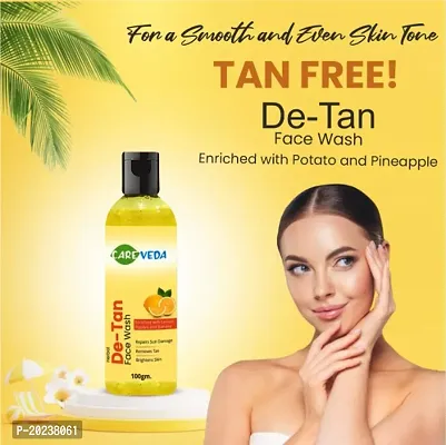 CareVeda TanFree - De-Tan Face Wash for a Smooth and Even Skin Tone, Enriched with Lemon Papaya and Banana, Suitable For All Skin Types, 100 gm-thumb3