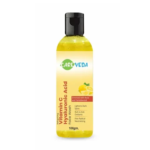 CareVeda GlowGetter - Refreshing Vitamin C  Hyaluronic Acid Face Wash, With Anti Aging Benefits, For All Skin Types, 100gm