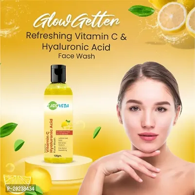 CareVeda GlowGetter - Refreshing Vitamin C  Hyaluronic Acid Face Wash, With Anti Aging Benefits, For All Skin Types, 100gm-thumb3