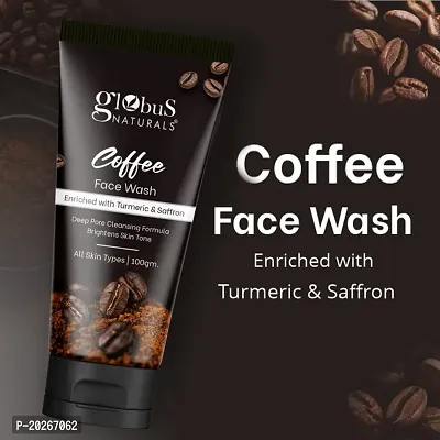 Globus Naturals Coffee Face Wash Enriched with Turmeric  Saffr-thumb2