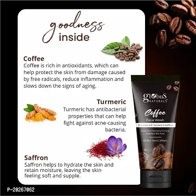 Globus Naturals Coffee Face Wash Enriched with Turmeric  Saffr-thumb4