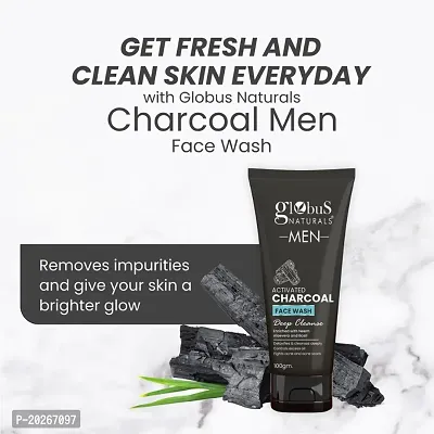 Globus Naturals Anti Pollution  Anti Acne Charcoal Face Wash, Detoxifying Cleanser, Fights Pollution and De-Tans skin, For Men with Oily  Acne Prone Skin, 100 gms-thumb4