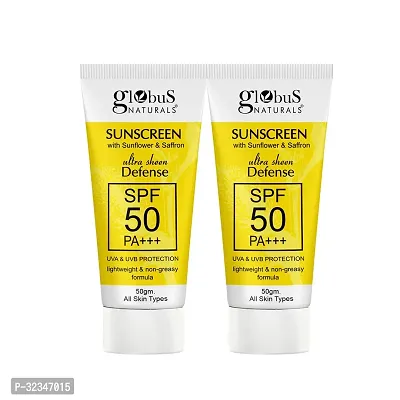 Sunscreen with Ultra Sheen Defense, SPF 50 PA+++, UVA  UVB Protection, Set of 2, 50gm