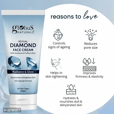 Diamond Face Cream, For Soft  Glowing Skin, Even Tones Skin, 100gm-thumb4