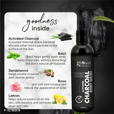 Activated Charcoal Body Wash For Deep Cleansing  Refreshing Bath Experience, 200gm-thumb4