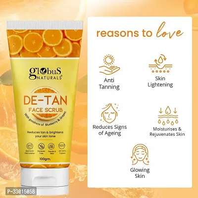 De Tan Face Scrub, Tan Removal, Anti Pollution  Oil Control Formula, 100gm-thumb3