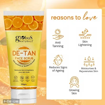 De Tan Face Scrub For Tan Removal, Anti Pollution  Oil Control Formula, Set of 2, 100gm-thumb2