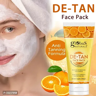 De Tan Face Pack Tan Removal, Anti Pollution  Oil Control Formula, 100gm-thumb2